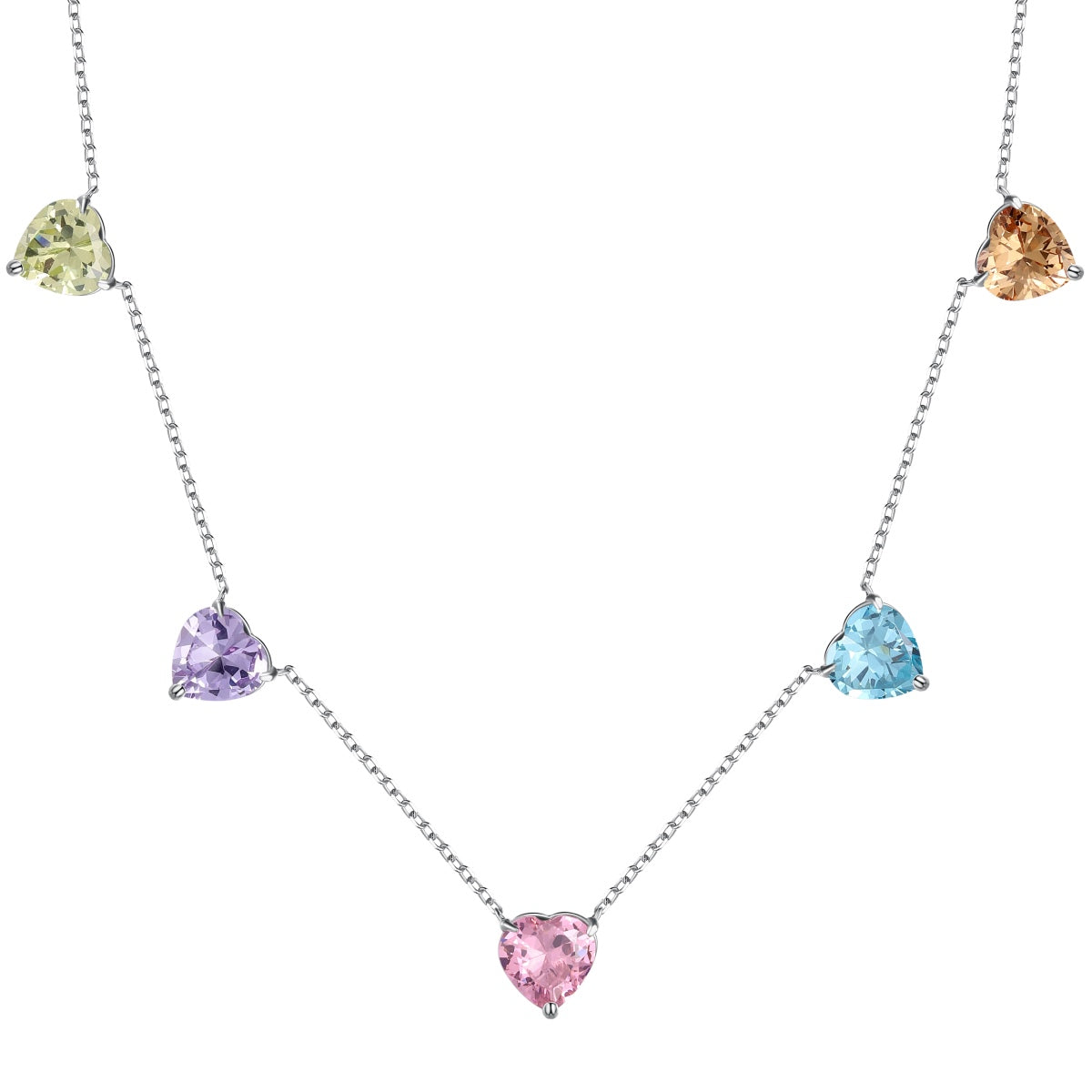 [Aurelle Style]Sparkling Colorful Heart Cut Necklace