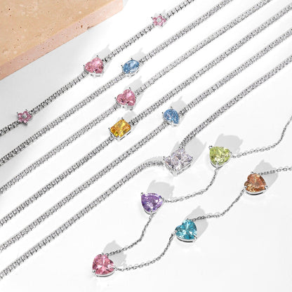 [Aurelle Style]Dazzling Pink Heart Flower Necklace