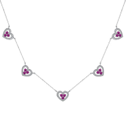 [Aurelle Style]Sparkling Five Heart Necklace