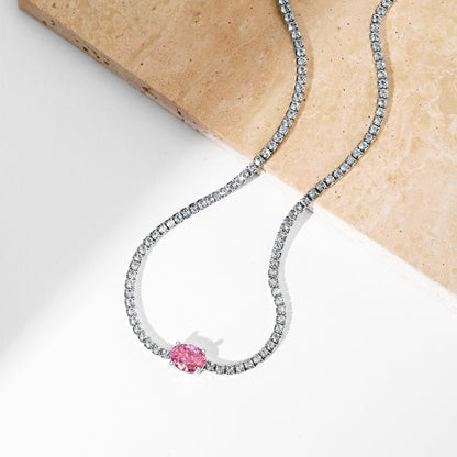 [Aurelle Style]1.0 Carat Shining Oval Cut Necklace