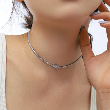 [Aurelle Style]1.0 Carat Shining Oval Cut Necklace