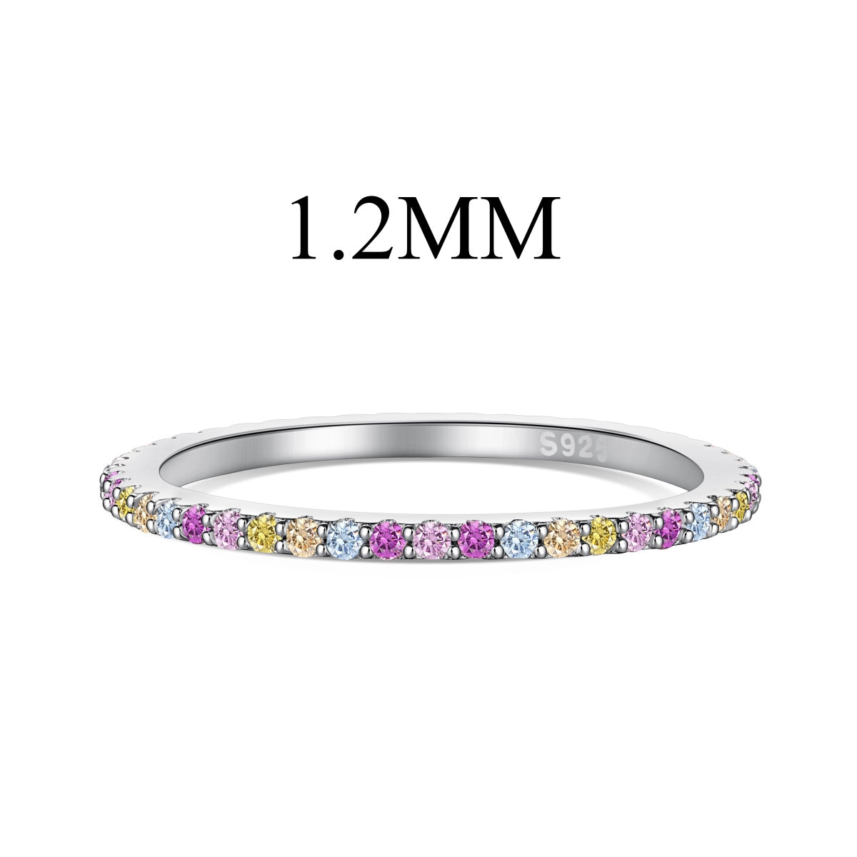 [Aurelle Style]Ornate Colorful Round Cut Tennis Ring