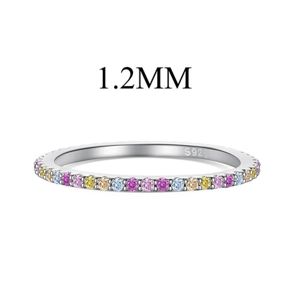 [Aurelle Style]Ornate Colorful Round Cut Tennis Ring