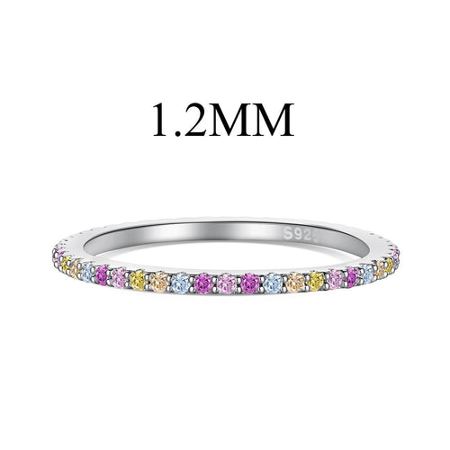[Aurelle Style]Ornate Colorful Round Cut Tennis Ring