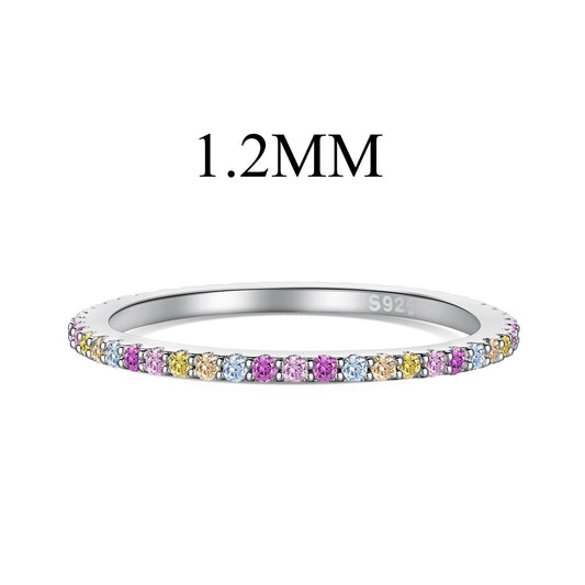 [Aurelle Style]Ornate Colorful Round Cut Tennis Ring