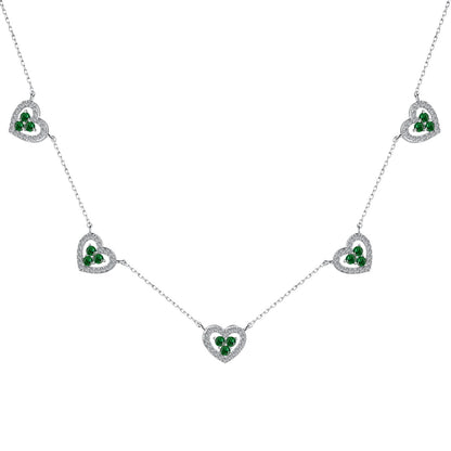 [Aurelle Style]Sparkling Five Heart Necklace