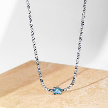 [Aurelle Style]1.0 Carat Shining Oval Cut Necklace