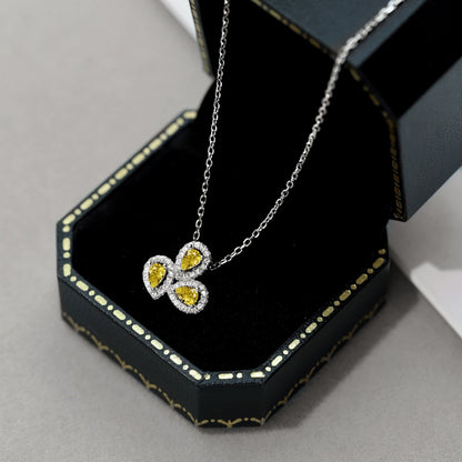 [Aurelle Style]Elegant Flower Shape Pear Cut Necklace