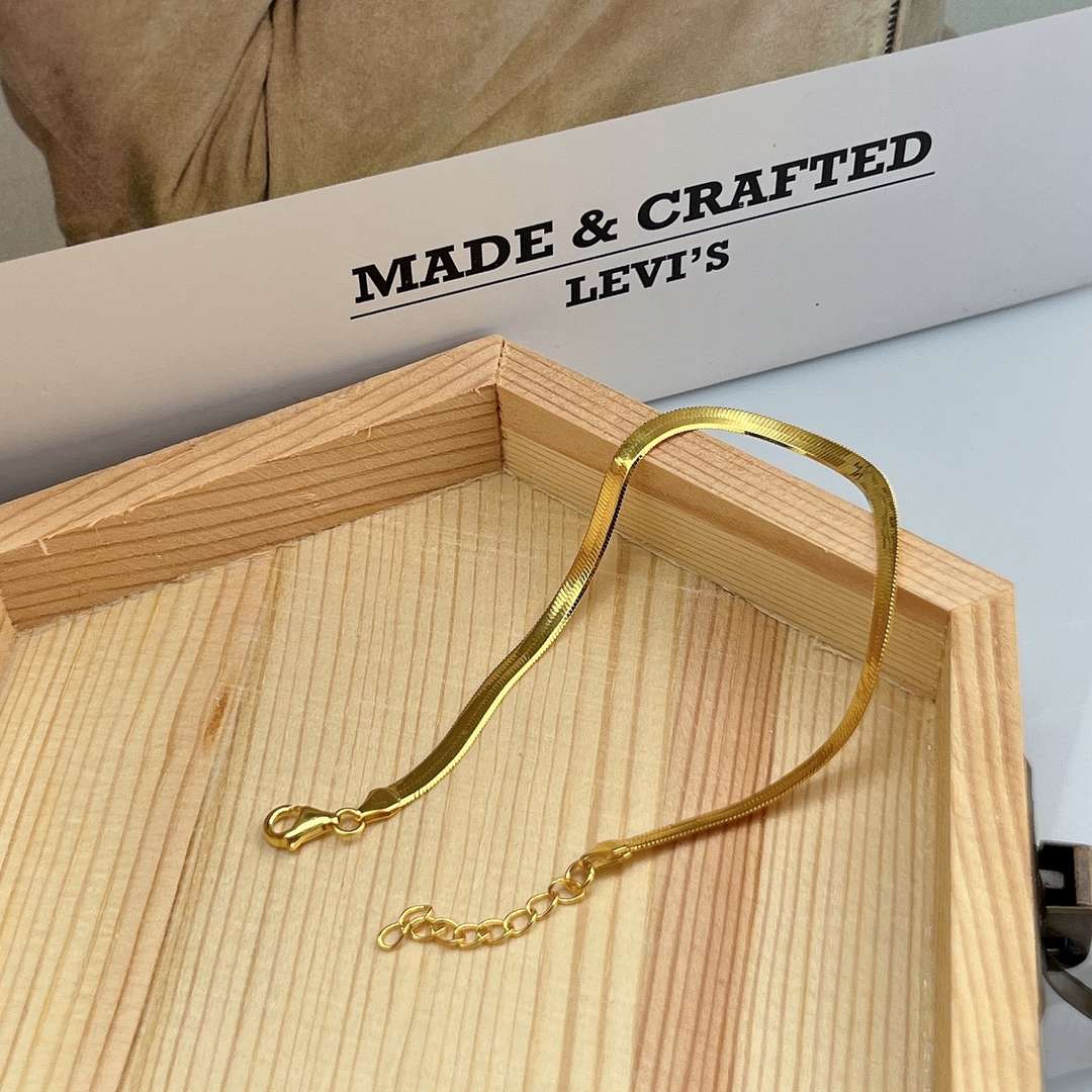 [Aurelle Style]Flat Snake Bone Chain Blade Necklace
