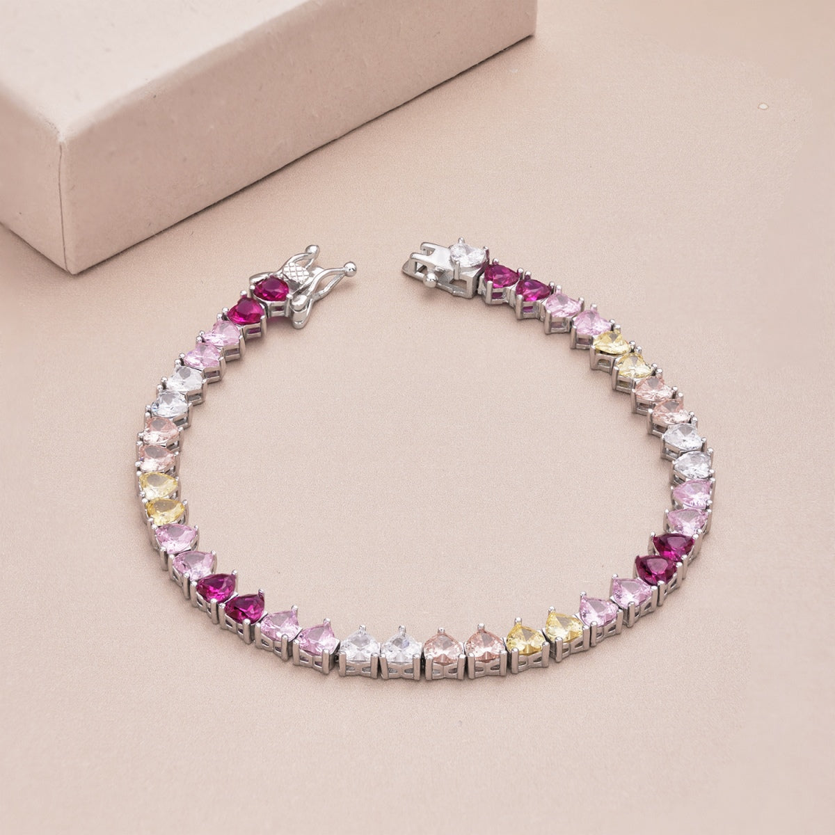 [Aurelle Style]Luxurious Colorful Romantic Heart Shape Lover Bracelet