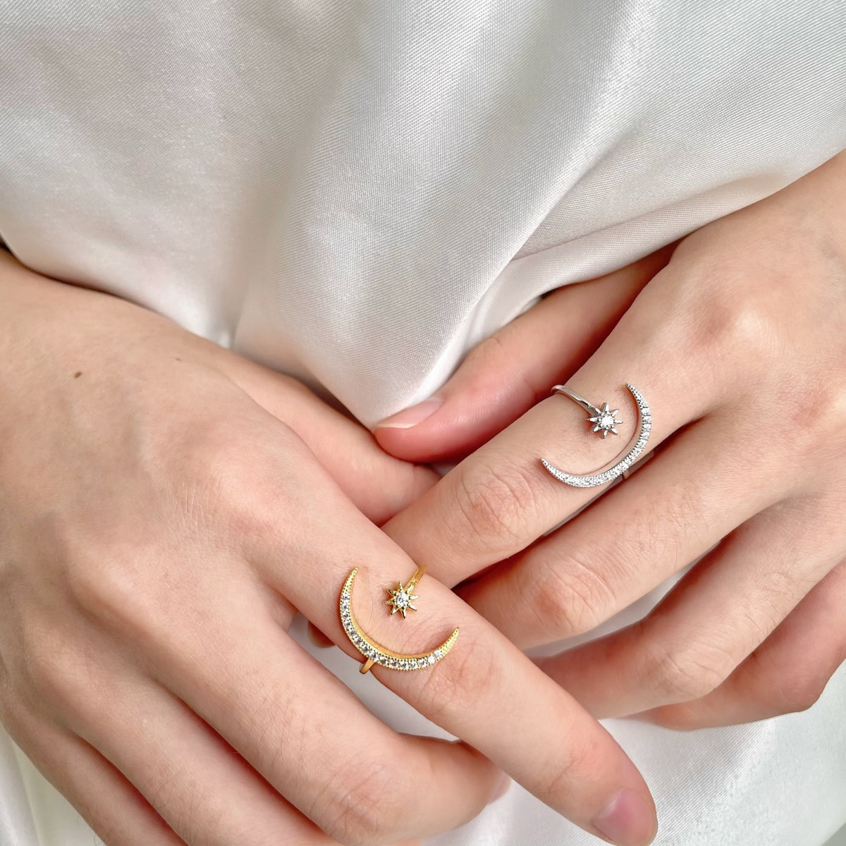 [Aurelle Style]Eternity Moon & Star Ring