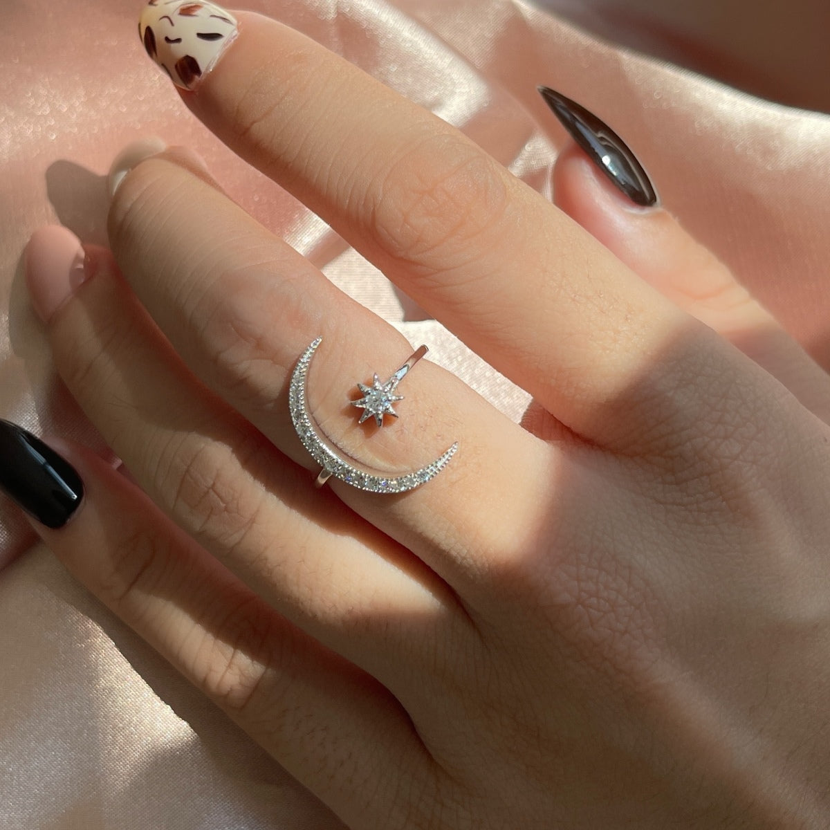 [Aurelle Style]Eternity Moon & Star Ring