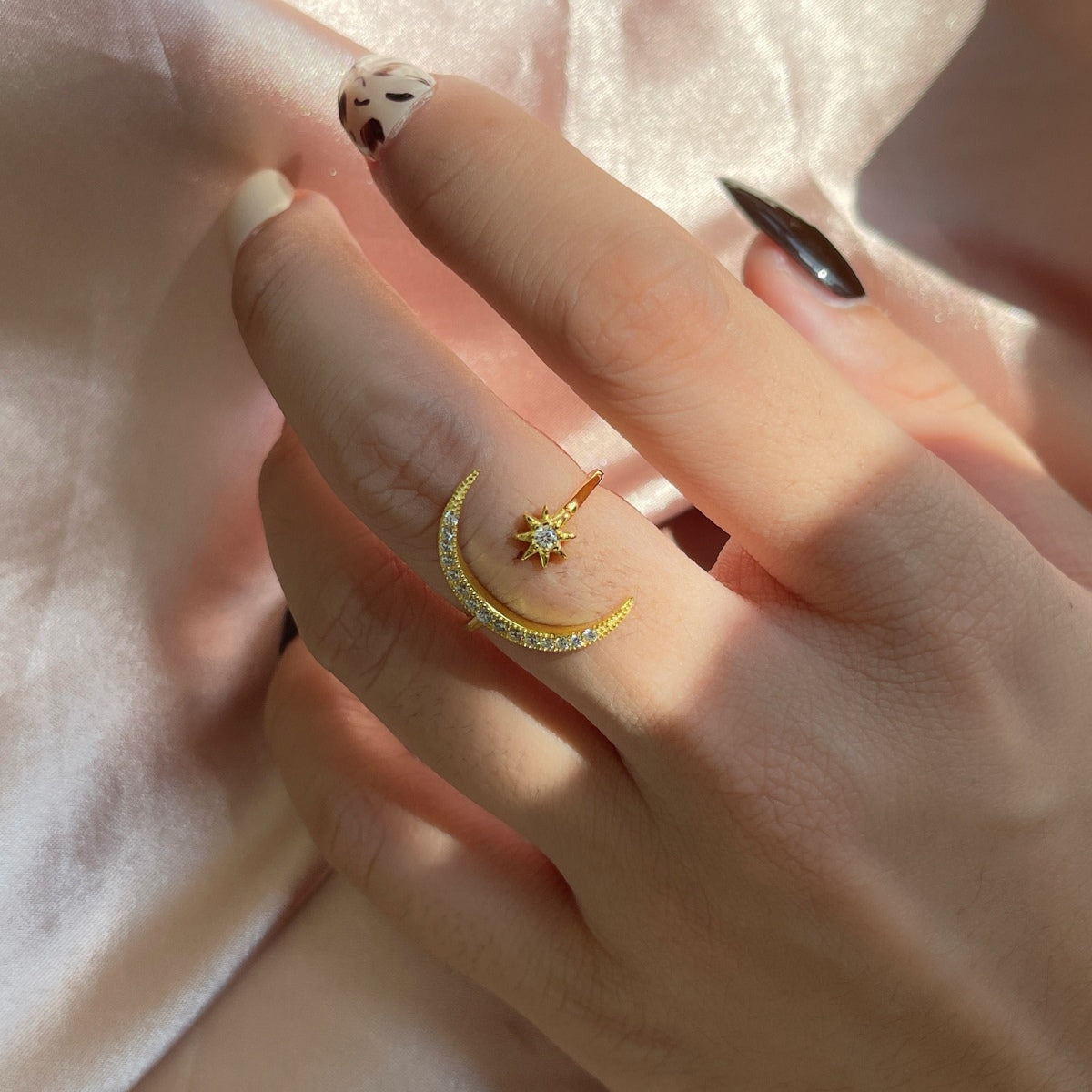 [Aurelle Style]Eternity Moon & Star Ring