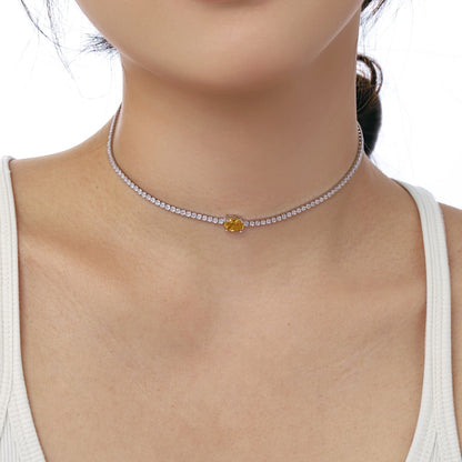 [Aurelle Style]1.0 Carat Shining Oval Cut Necklace