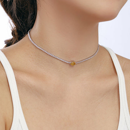 [Aurelle Style]1.0 Carat Shining Oval Cut Necklace
