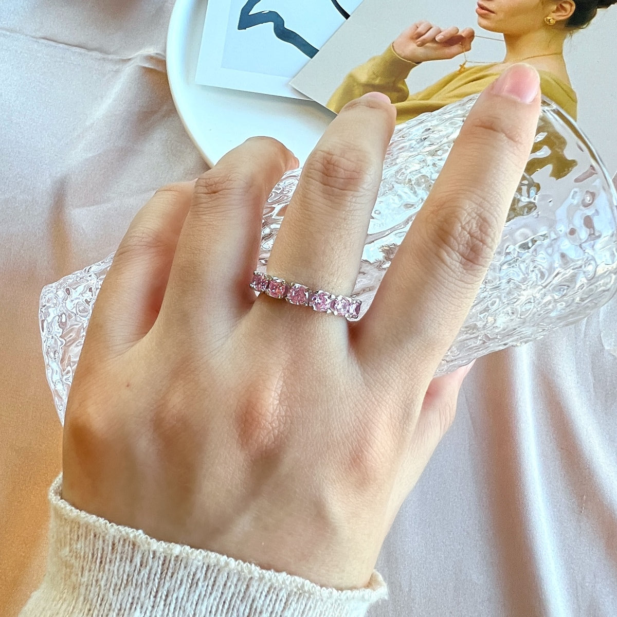 [Aurelle Style]Eternity Round Cut Tennis Ring