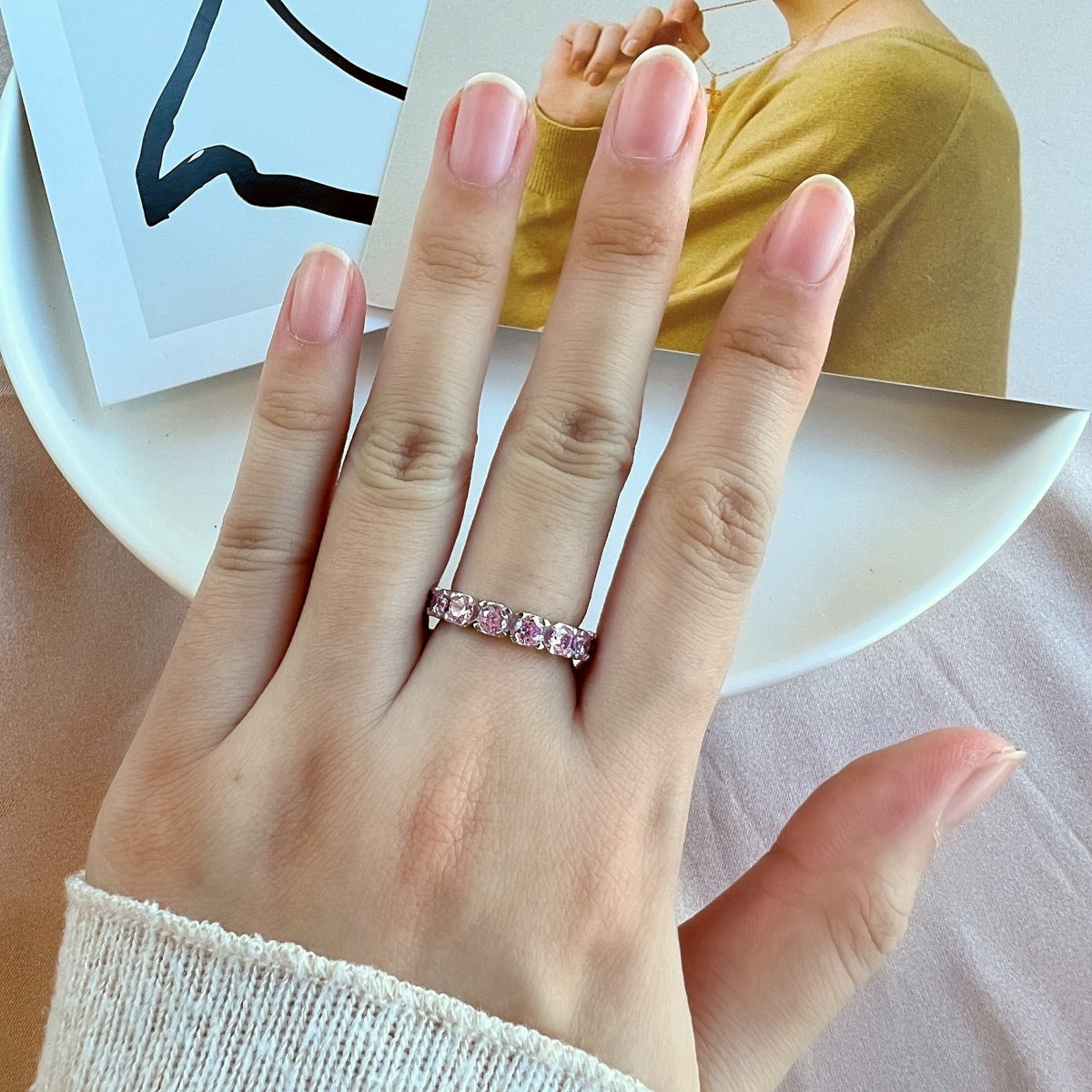 [Aurelle Style]Eternity Round Cut Tennis Ring