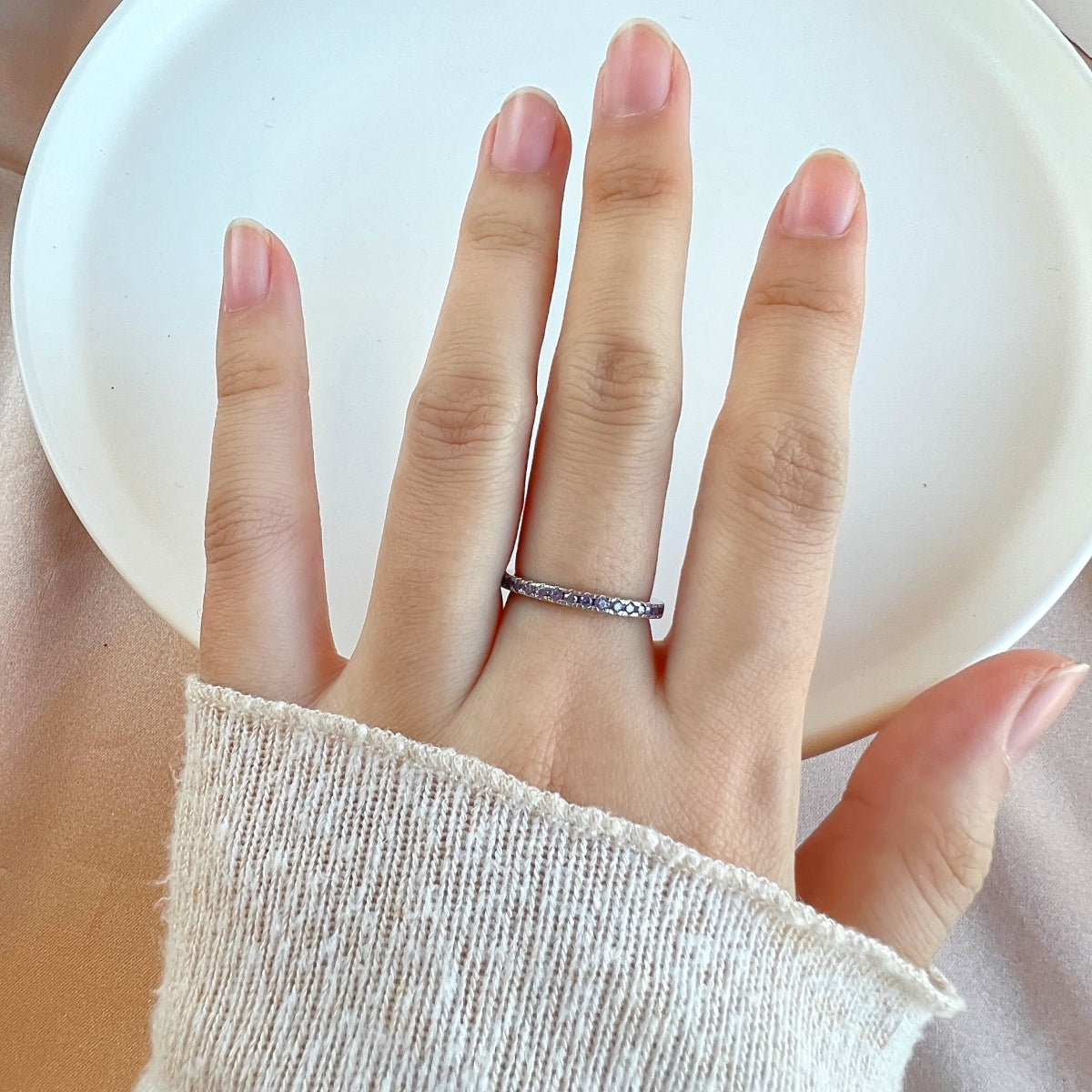 [Aurelle Style]Delicate Sparkling Round Cut Daily Ring