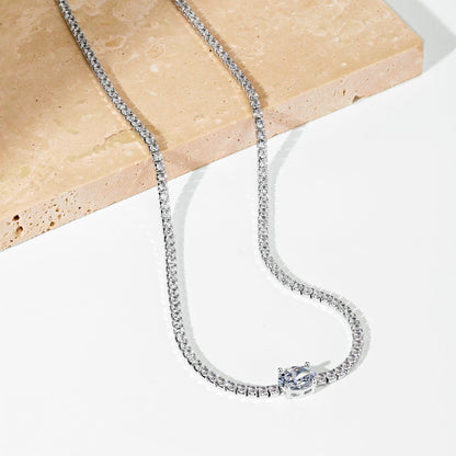 [Aurelle Style]1.0 Carat Shining Oval Cut Necklace