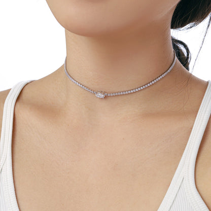 [Aurelle Style]1.0 Carat Shining Oval Cut Necklace