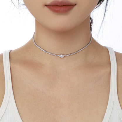 [Aurelle Style]1.0 Carat Shining Oval Cut Necklace