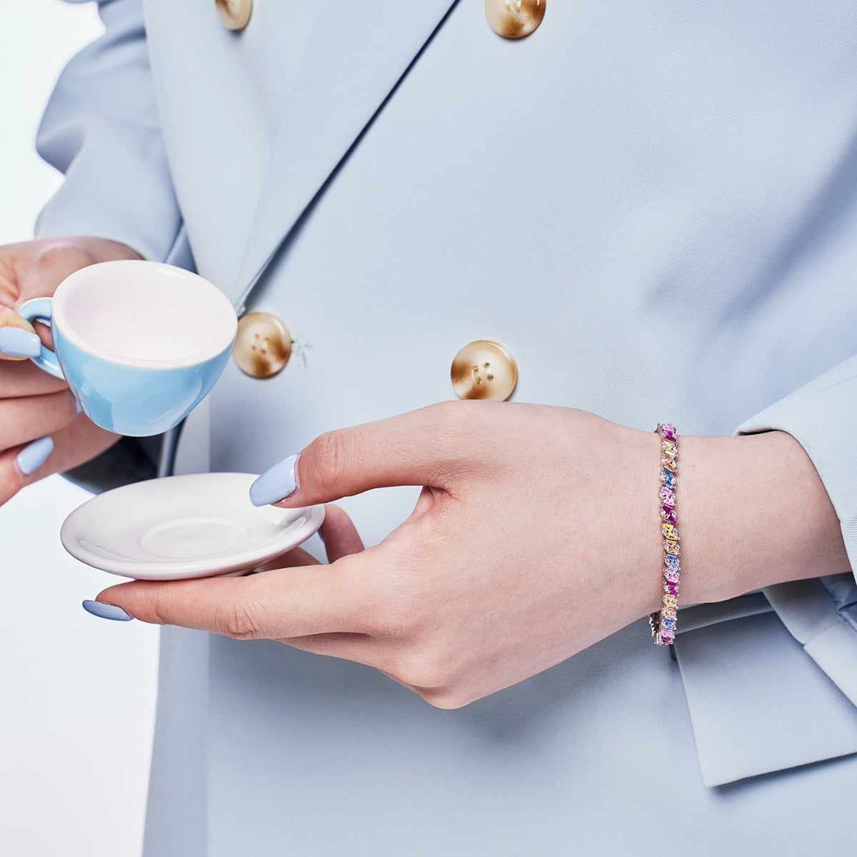 [Aurelle Style]Ornate Sparkling Multi Cut Party Bracelet
