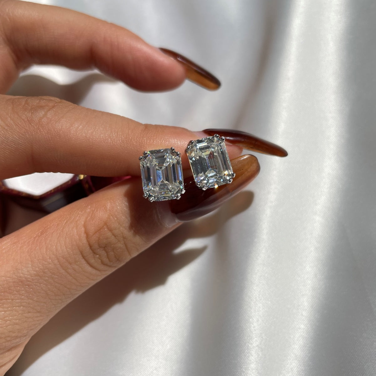 [Aurelle Style]Dazzling Square Shape Earrings