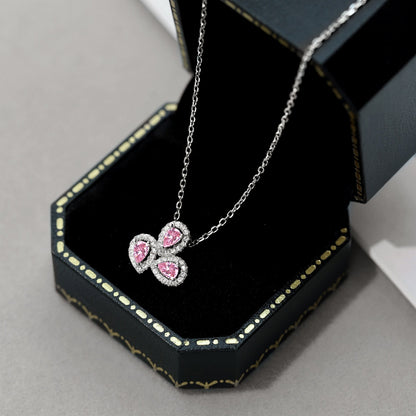 [Aurelle Style]Elegant Flower Shape Pear Cut Necklace