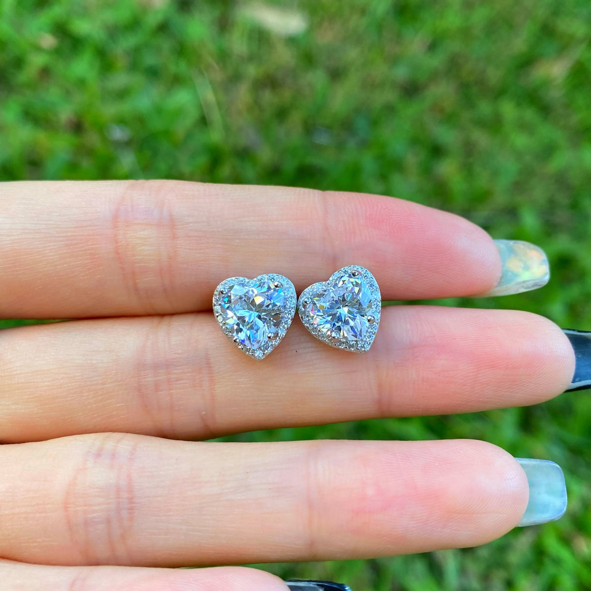 [Aurelle Style]Sparkling Heart Shape Lover Earrings