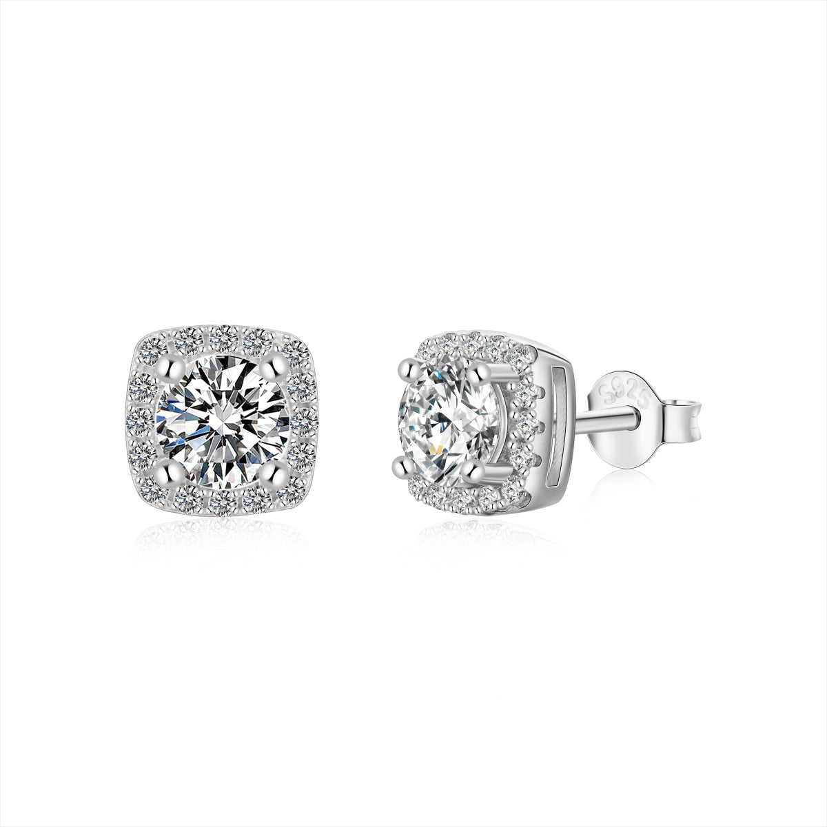 [Aurelle Style]Classic Round Center Stone Stud Earrings