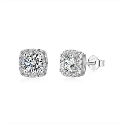 [Aurelle Style]Classic Round Center Stone Stud Earrings