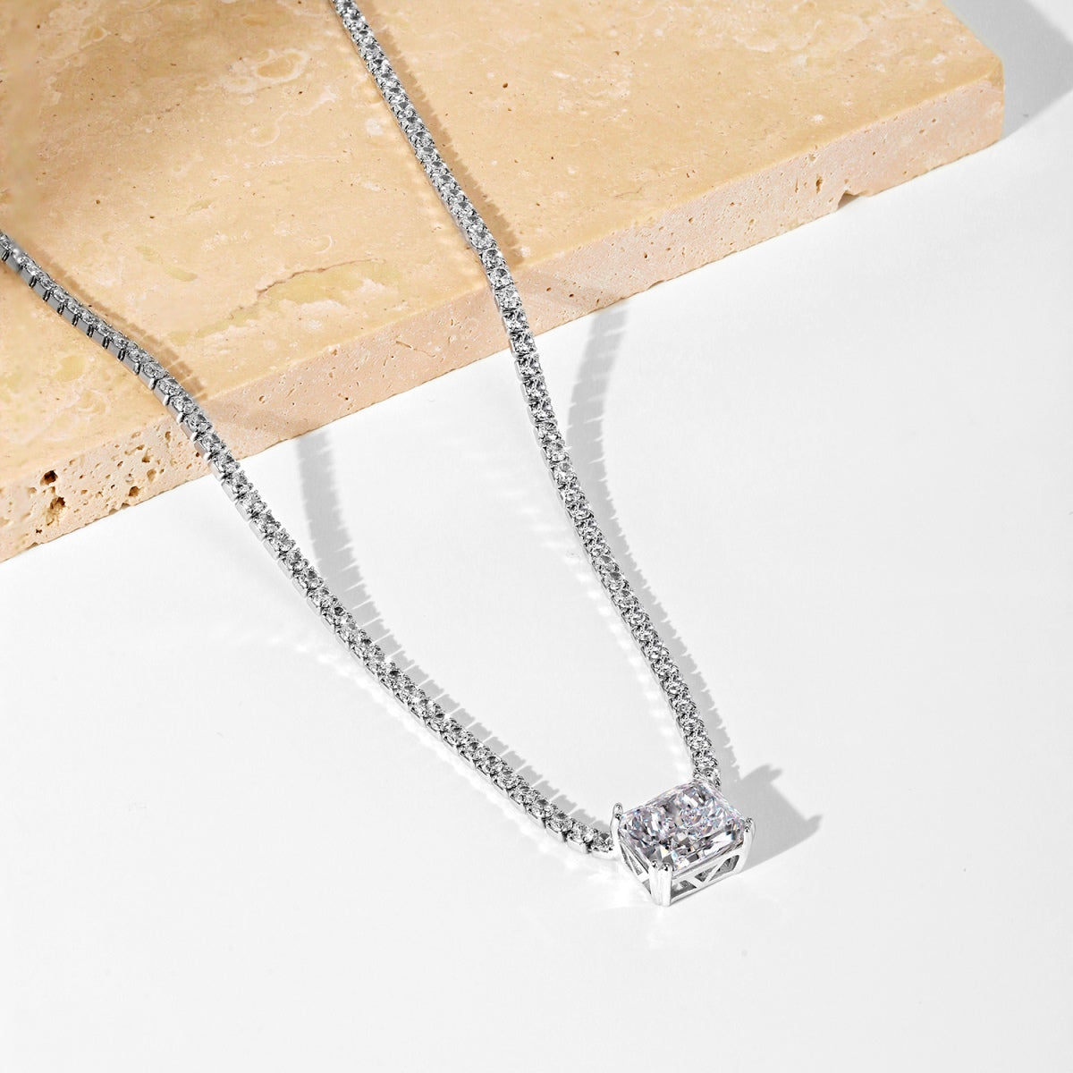 [Aurelle Style]4.0 Carat Elegant Radiant Cut Necklace