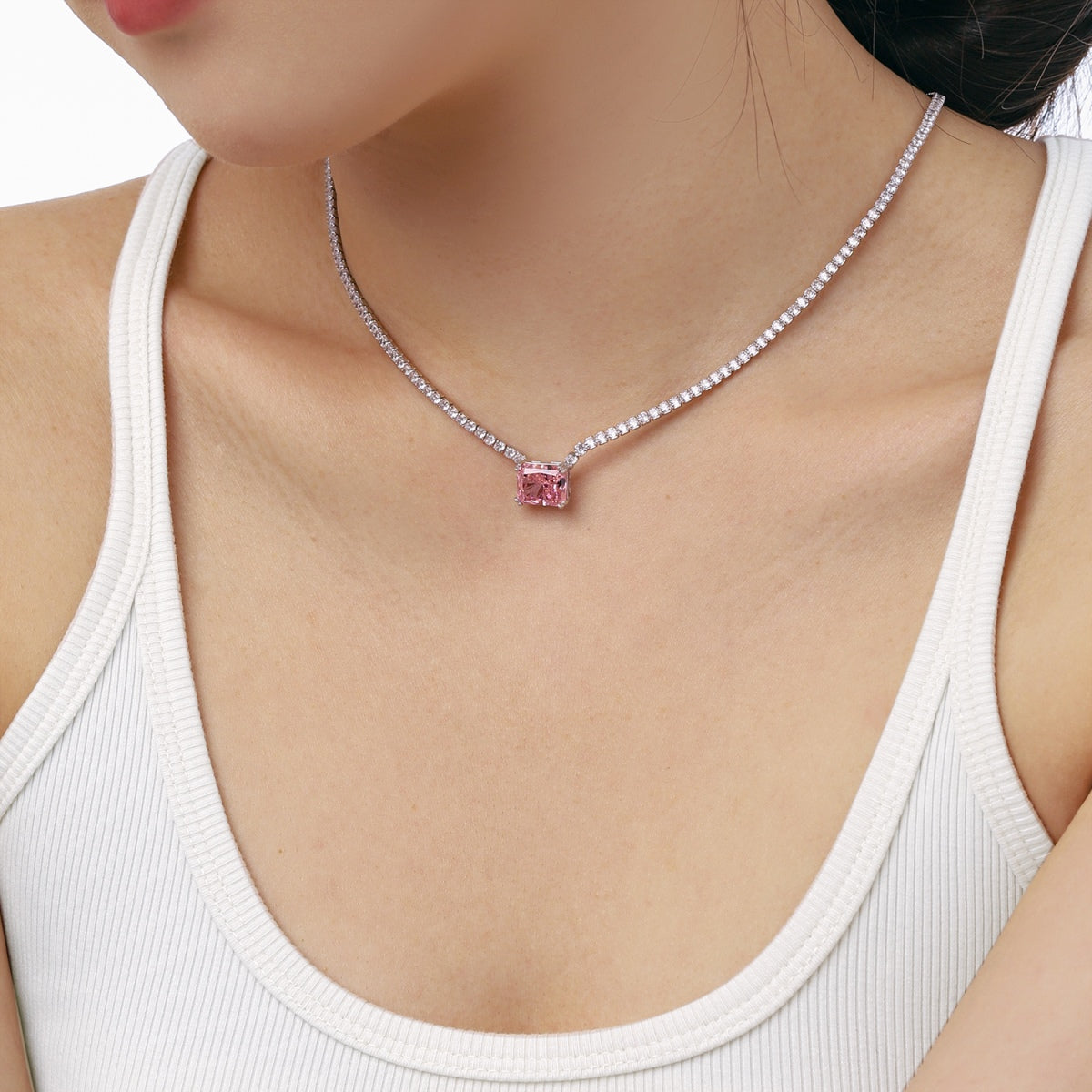 [Aurelle Style]4.0 Carat Elegant Radiant Cut Necklace