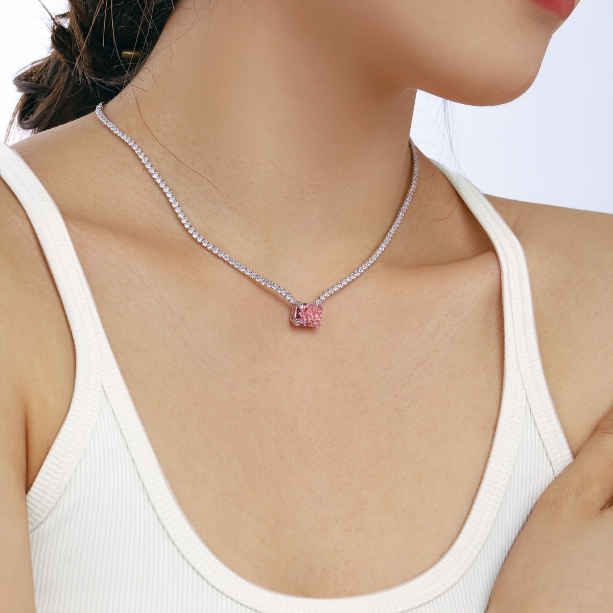 [Aurelle Style]4.0 Carat Elegant Radiant Cut Necklace