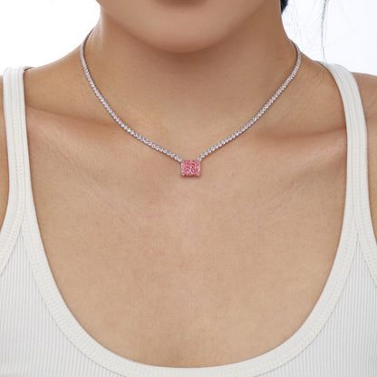[Aurelle Style]4.0 Carat Elegant Radiant Cut Necklace