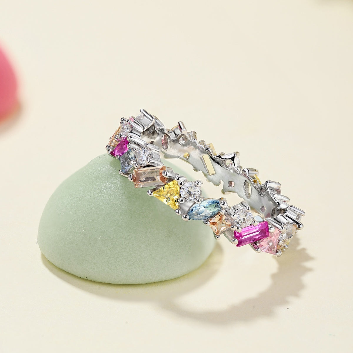 [Aurelle Style]Dazzling Polychromatic Multi cut Daily Ring