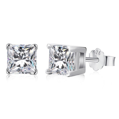 [Aurelle Style]1.0 Carat Radiant Princess Cut Wedding Earrings