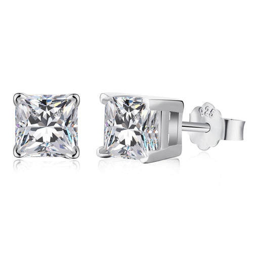 [Aurelle Style]1.0 Carat Radiant Princess Cut Wedding Earrings