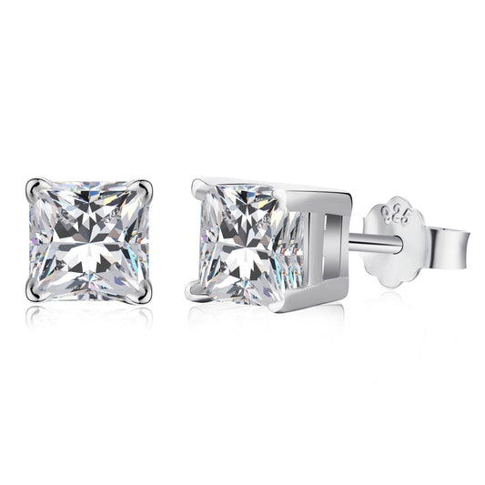 [Aurelle Style]1.0 Carat Radiant Princess Cut Wedding Earrings
