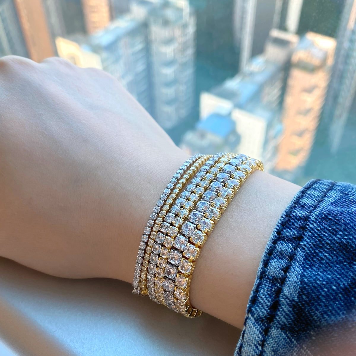[Aurelle Style]Radiant Shinning Princess Cut Tennis Bracelet