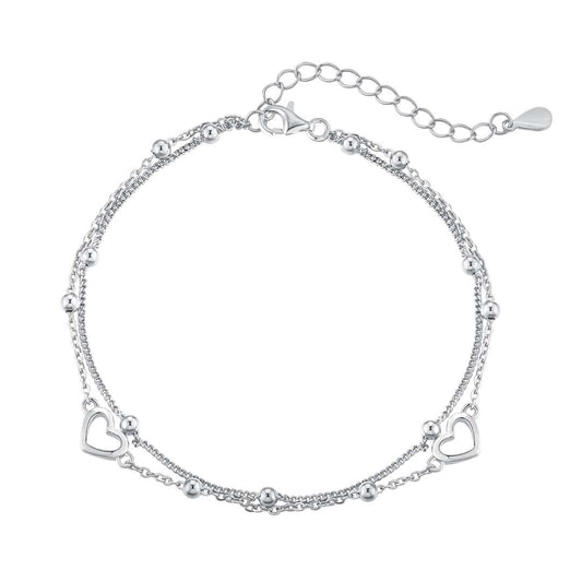 [Aurelle Style]Dainty Double Layer Love Heart Bracelet