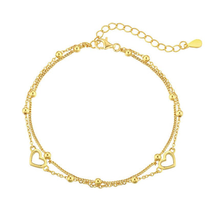 [Aurelle Style]Dainty Double Layer Love Heart Bracelet