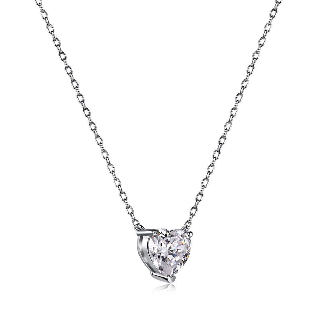[Aurelle Style]Heart Shape Main Stone Pendant Collarbone Necklace