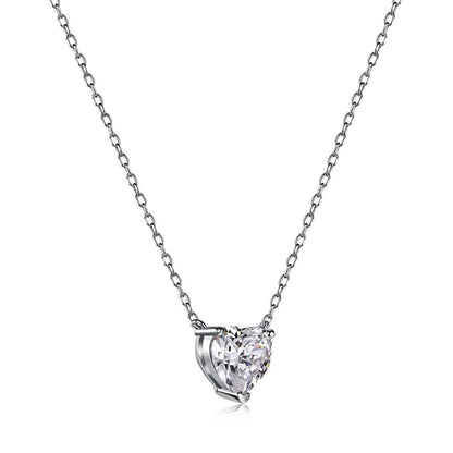 [Aurelle Style]Heart Shape Main Stone Pendant Collarbone Necklace