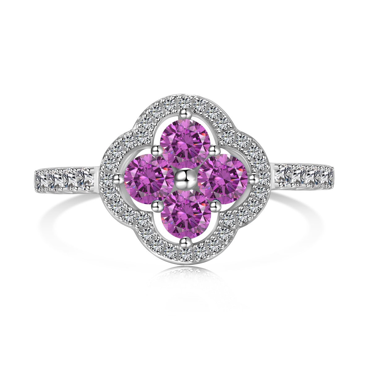 [Aurelle Style]Four Leaf Clover Flower Design Ring