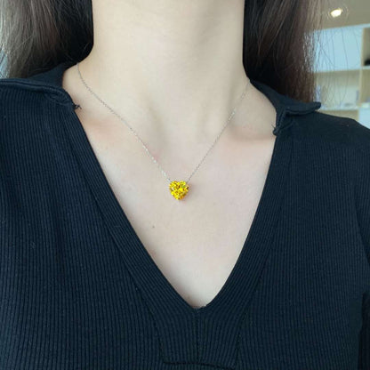 [Aurelle Style]6.0 carat Radiant Heart Shape Necklace