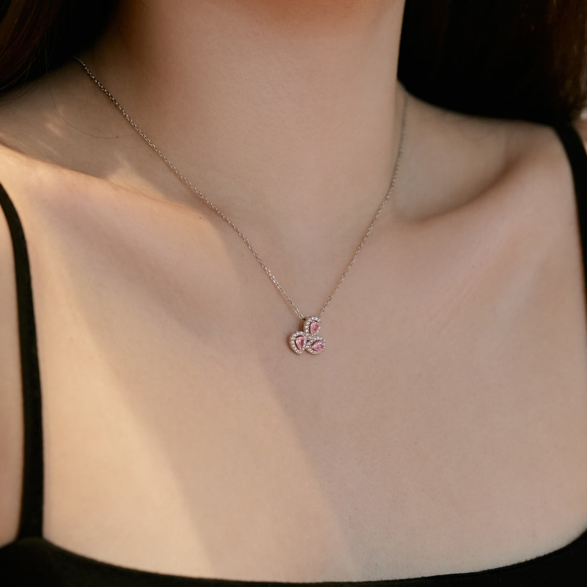 [Aurelle Style]Elegant Flower Shape Pear Cut Necklace