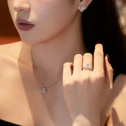 [Aurelle Style]Elegant Flower Shape Pear Cut Necklace
