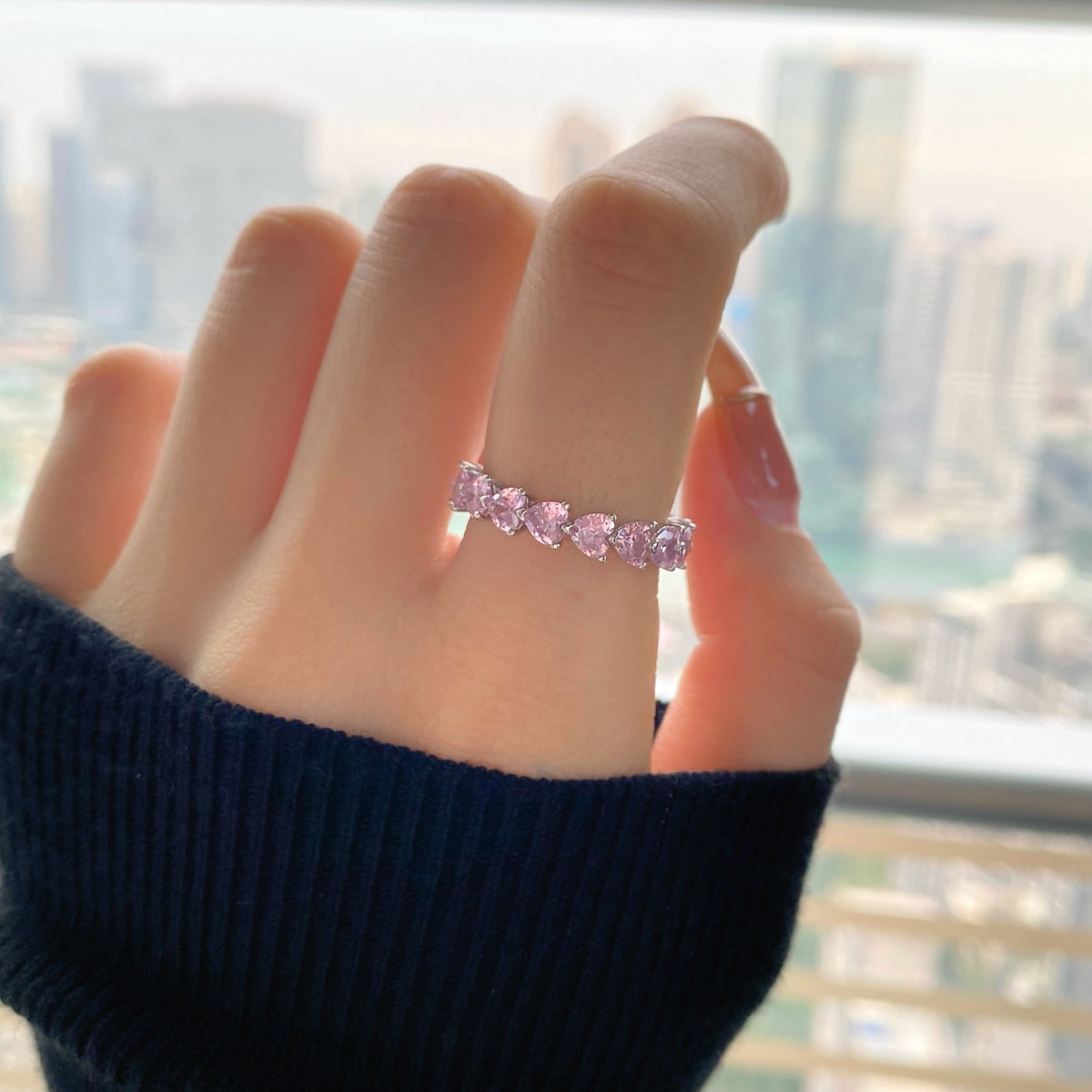 [Aurelle Style]0.25 Carat Radiant Romance Heart Cut Lover Ring