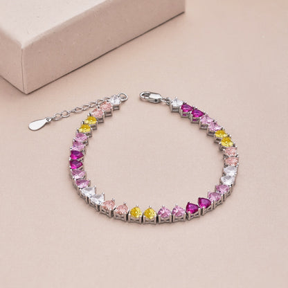[Aurelle Style]Luxurious Colorful Romantic Heart Shape Lover Bracelet